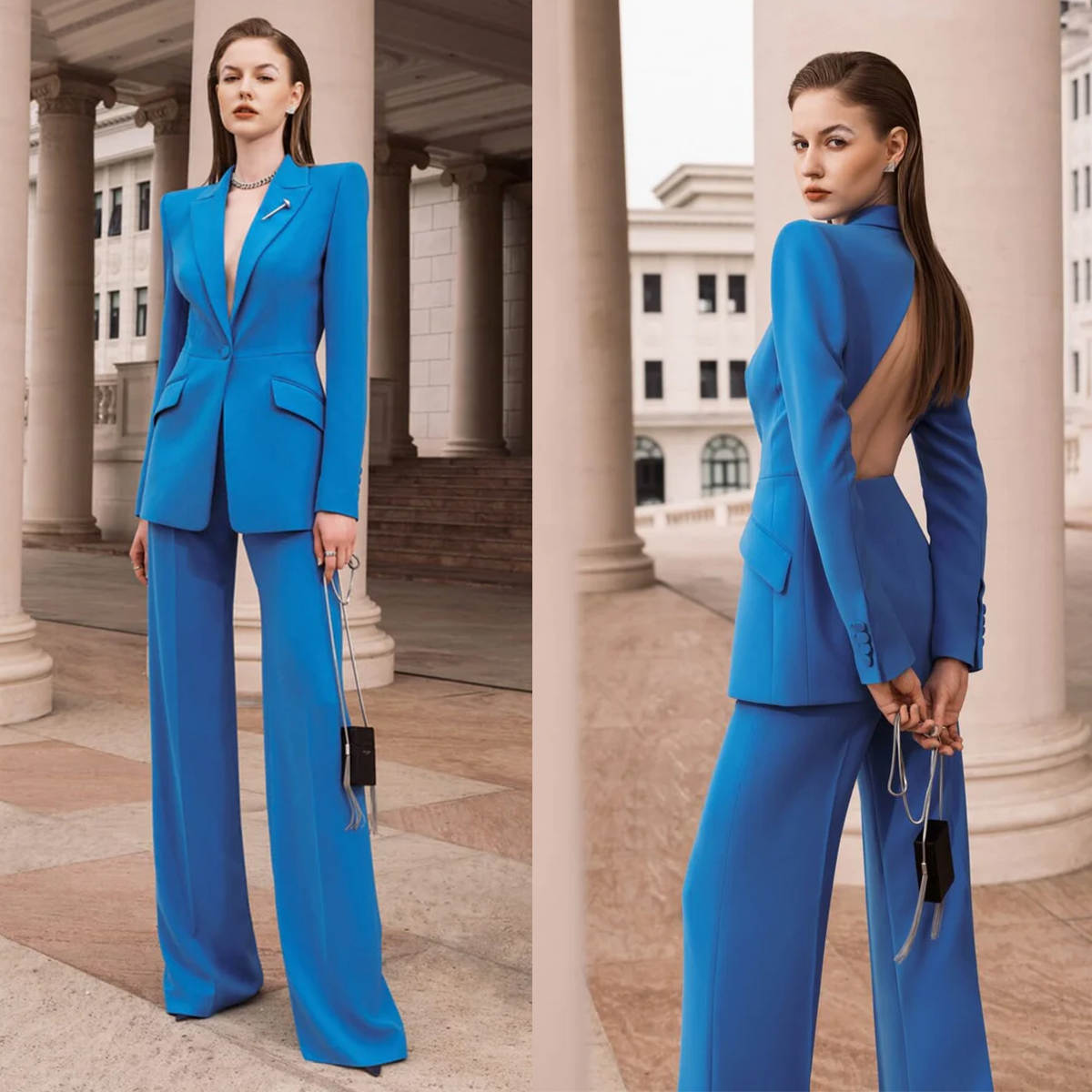 Sexy Open Back Women Blazer Su - مراجعة Women Formal Wear For Graduation وسعره
