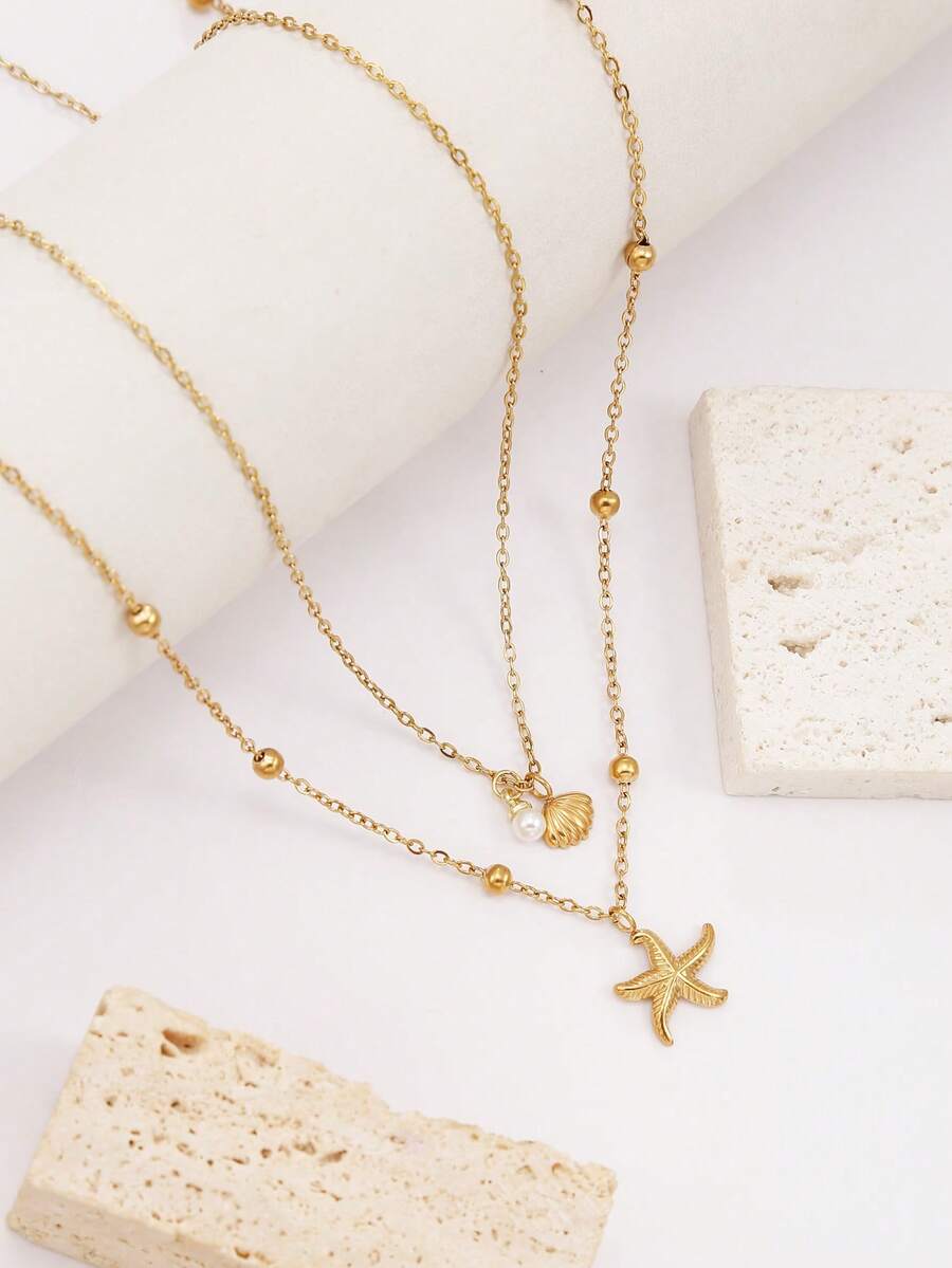 2pcs Seashell Necklace Set For - مراجعة Pearl Necklace Set وسعره