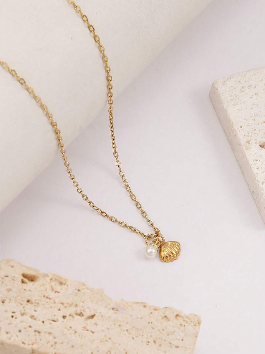 2pcs Seashell Necklace Set For - مراجعة Pearl Necklace Set وسعره