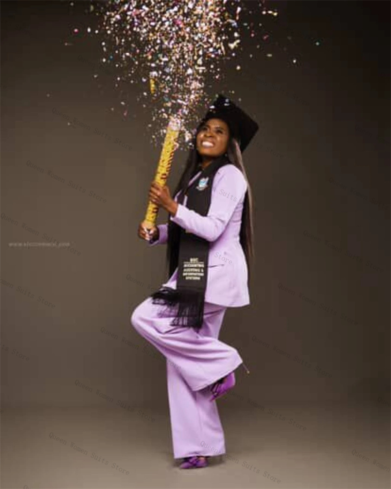 Purple Women Suit Set 2 Piece  - مراجعة Women Formal Wear For Graduation وسعره
