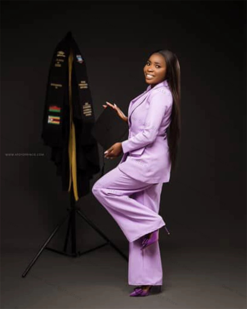 Purple Women Suit Set 2 Piece  - مراجعة Women Formal Wear For Graduation وسعره