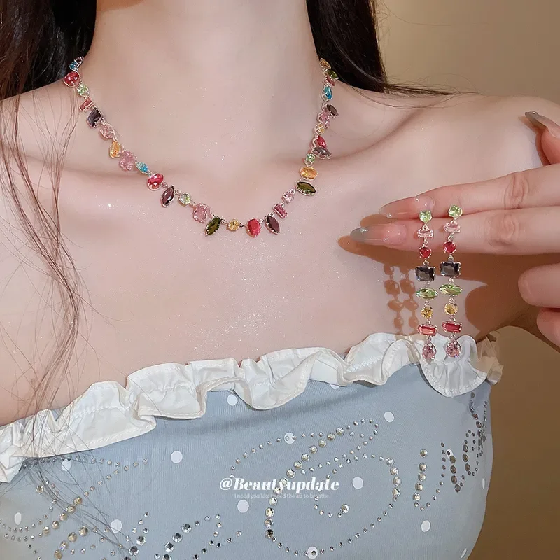 2026 Zircon Color Square Geome - مراجعة Pearl Necklace Set وسعره