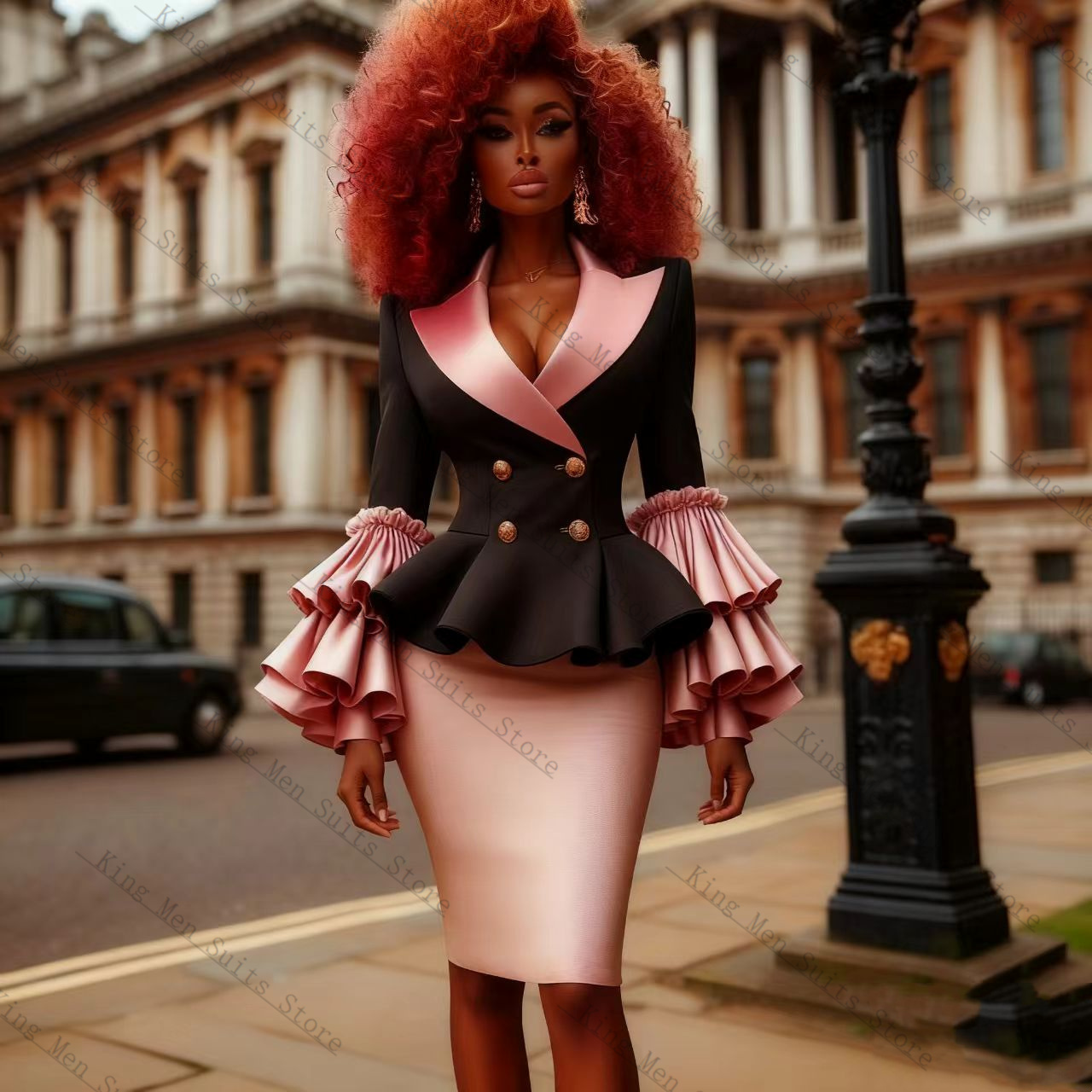 Black Pink Women Suit Set 2 Pc - مراجعة Women Formal Wear With Black Blazer وسعره