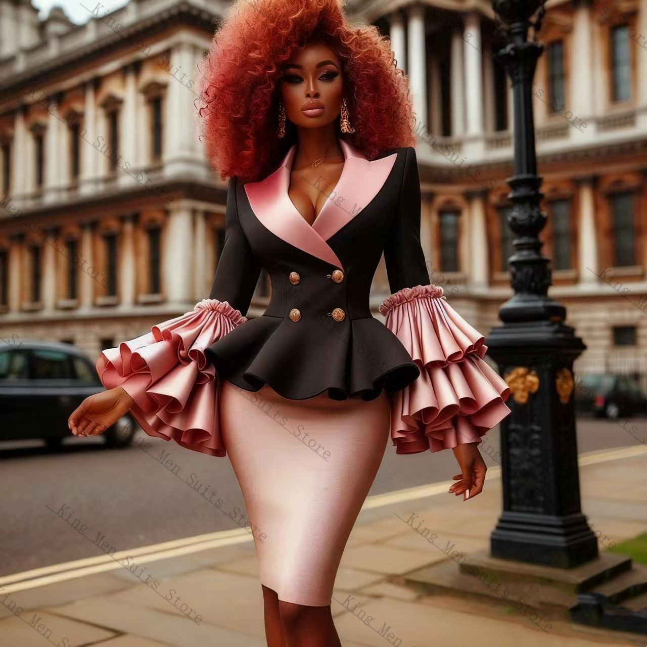 Black Pink Women Suit Set 2 Pc - مراجعة Women Formal Wear With Black Blazer وسعره
