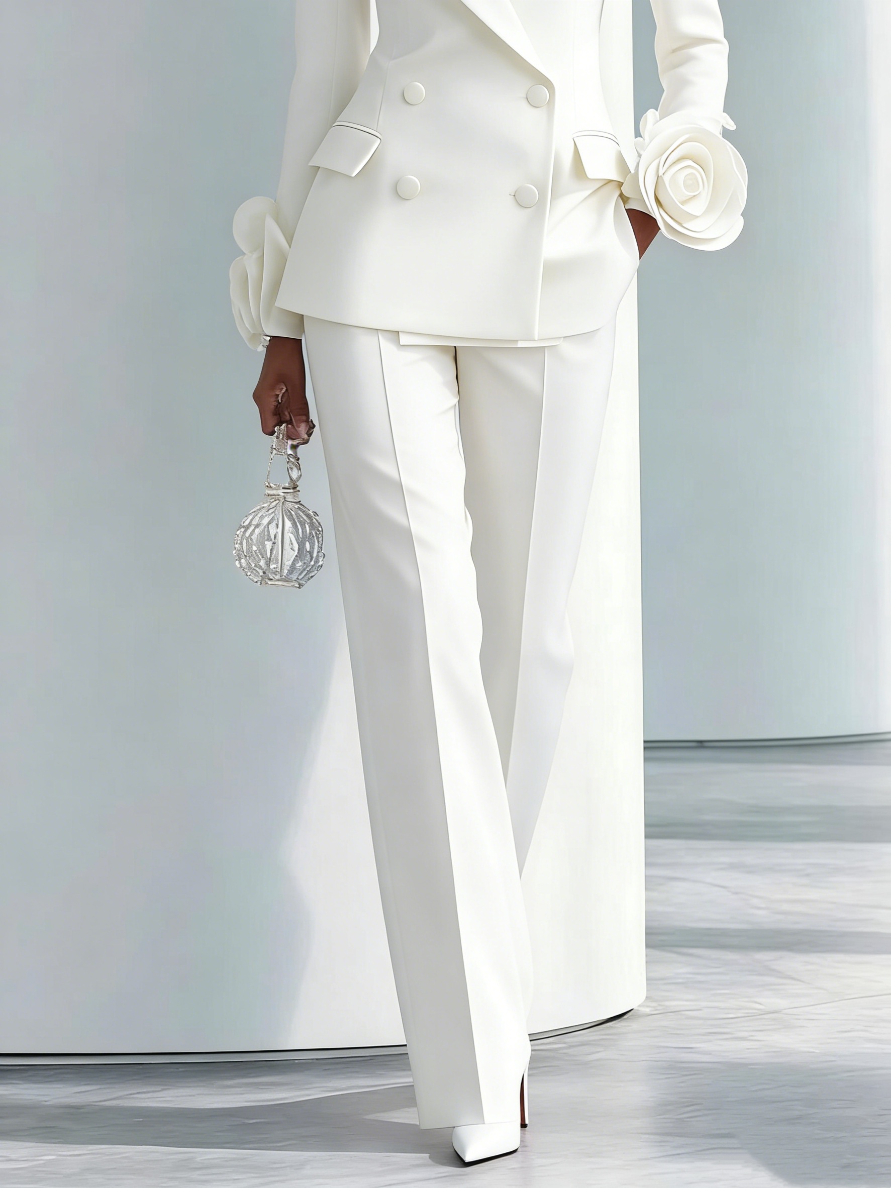 2 Pieces White Flowers Women P - مراجعة Women Formal Wear For Graduation وسعره