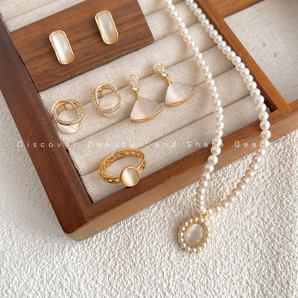 DIY accessories Vintage fan-sh - مراجعة Pearl Necklace Set وسعره