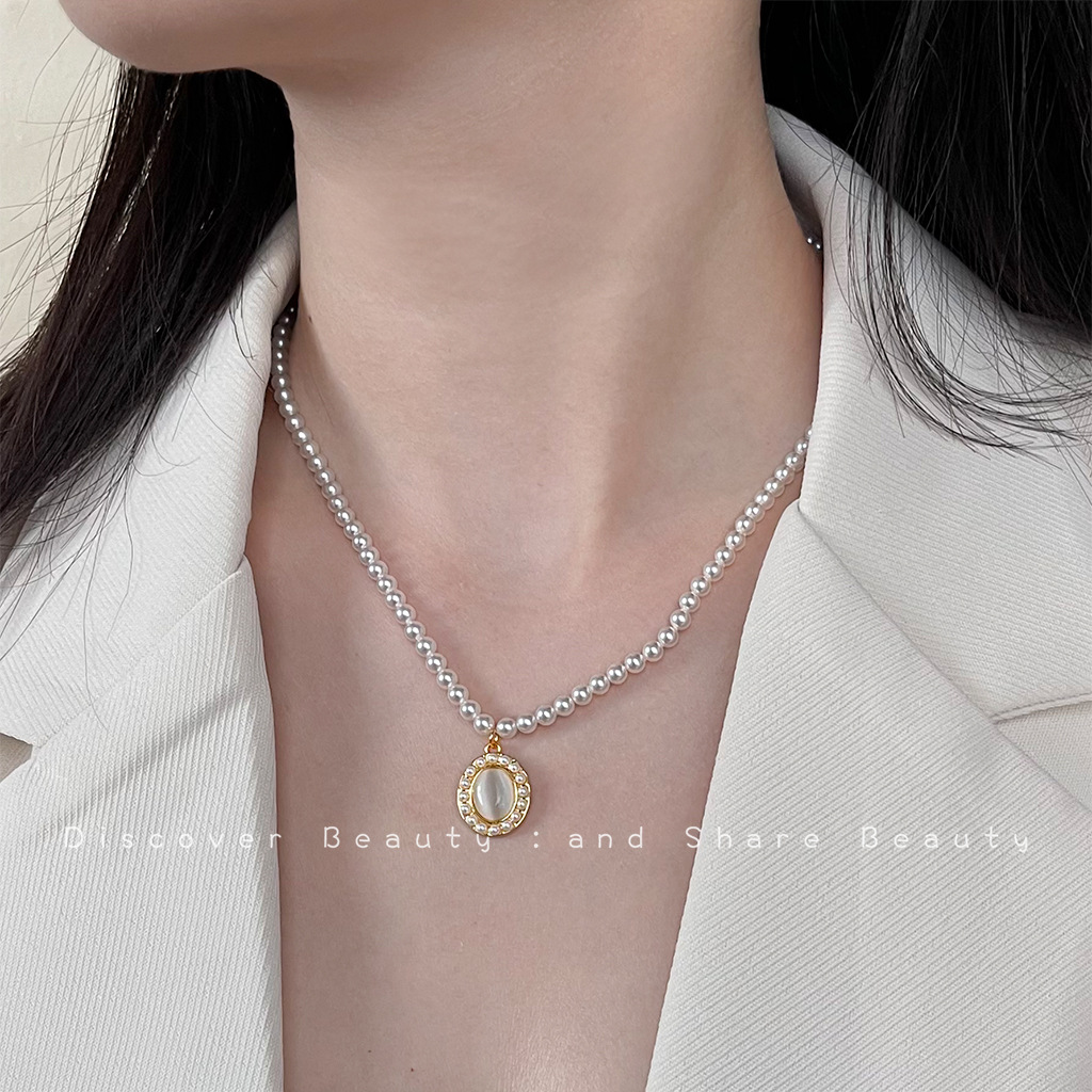 DIY accessories Vintage fan-sh - مراجعة Pearl Necklace Set وسعره