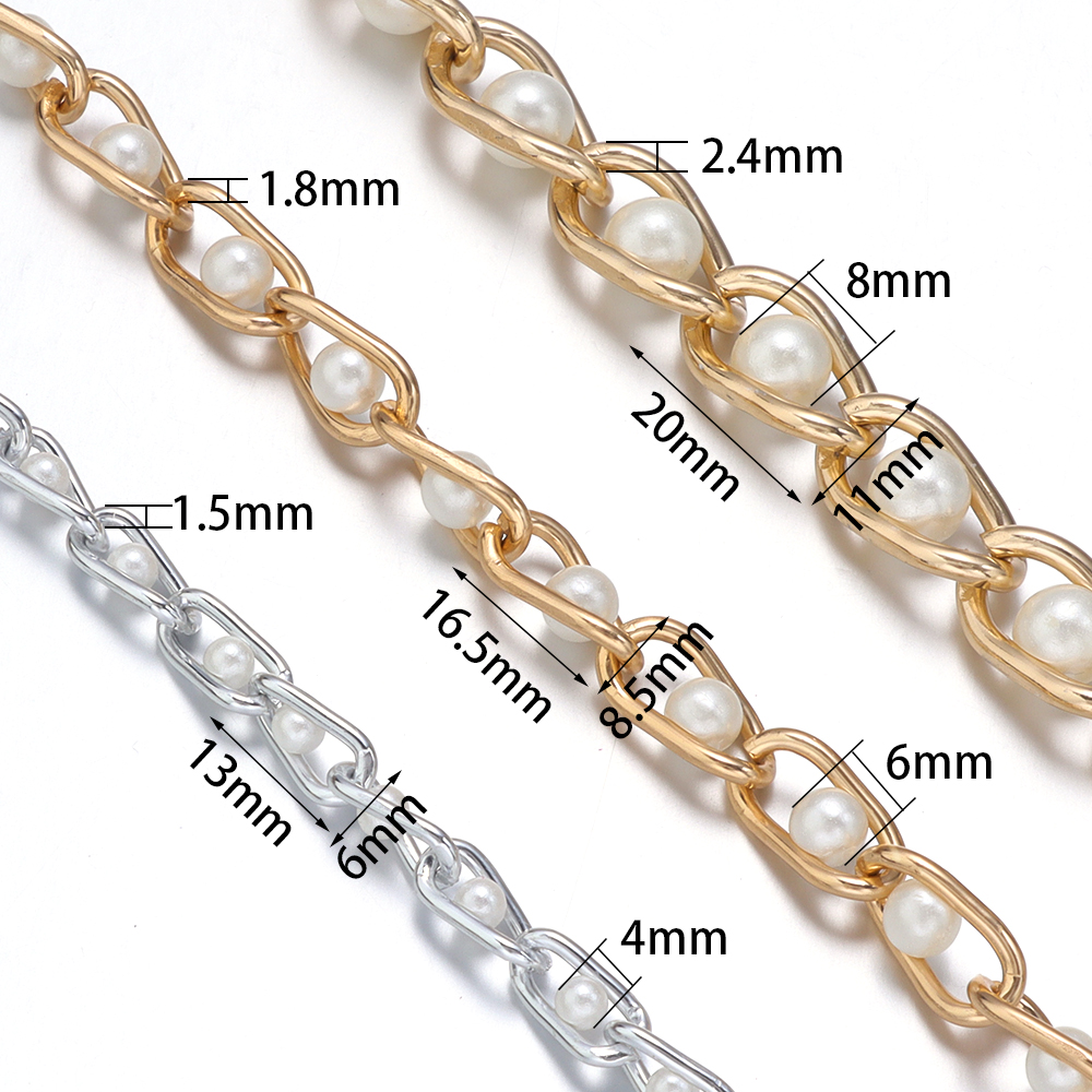 5Yards/Roll Beaded Chain Imita - مراجعة Pearl Necklace Set وسعره