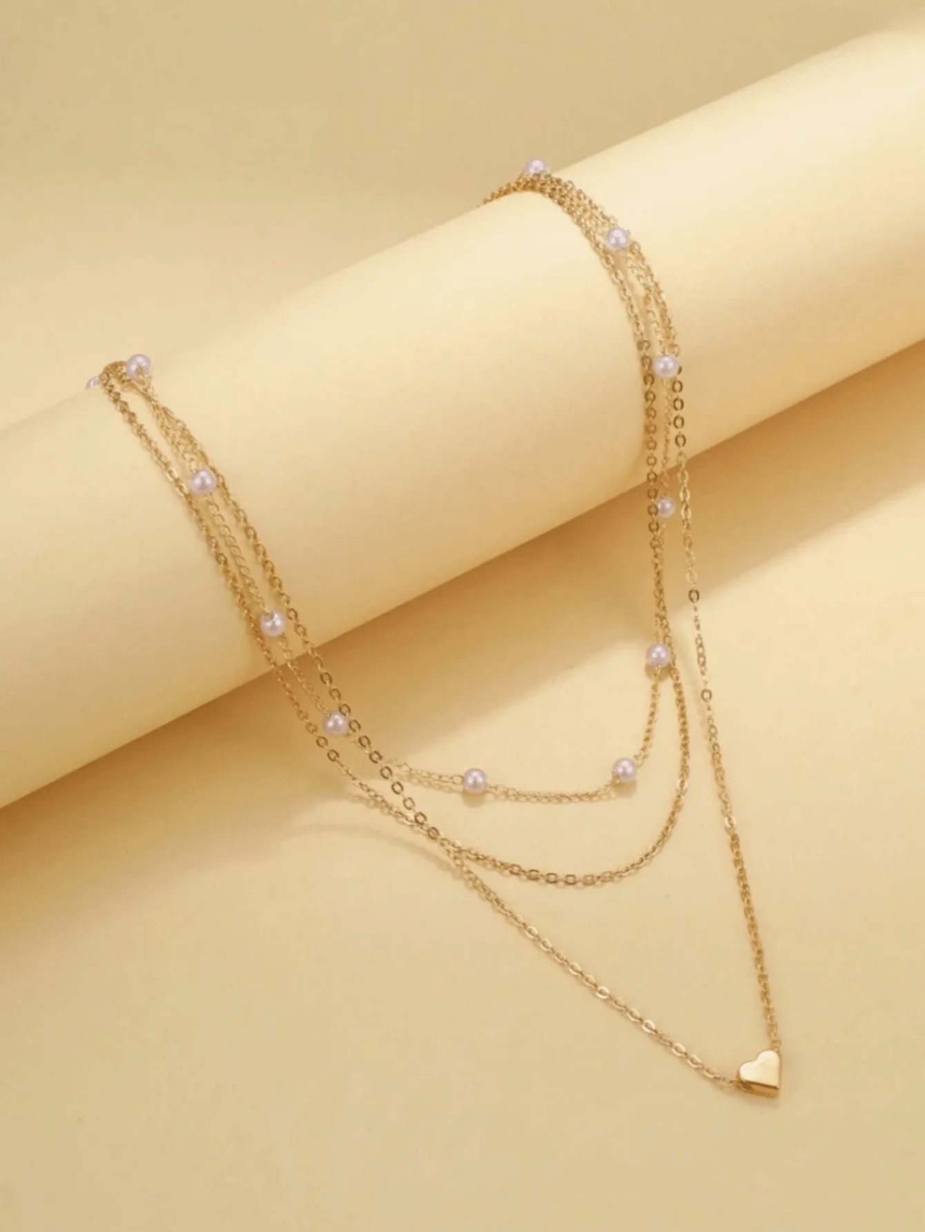 3-Layer Necklace Set, Minimali - مراجعة Pearl Necklace Set وسعره