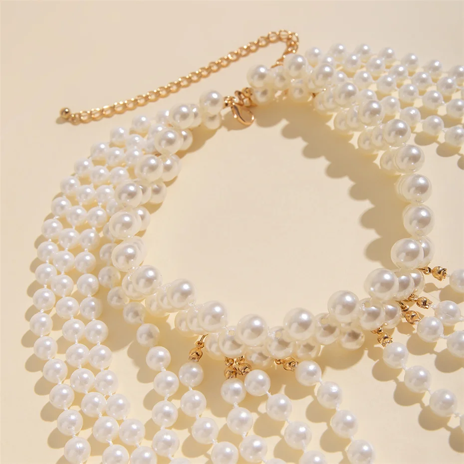 Bridal Tassel Imitation Pearl  - مراجعة Pearl Necklace Set وسعره