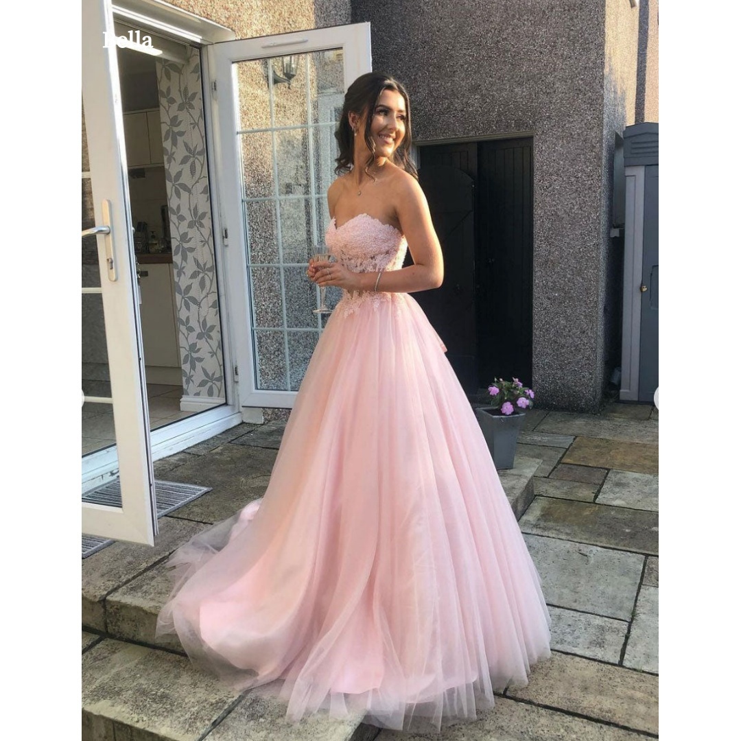 Bella Customized Pink Straples - مراجعة Women Formal Wear For Graduation وسعره
