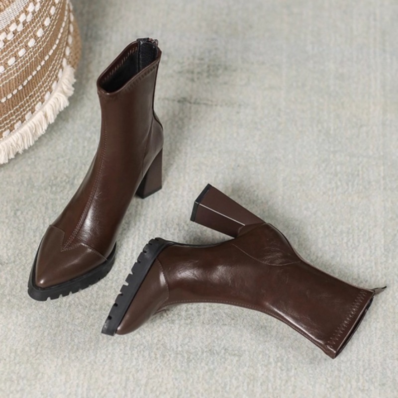 Pointed Toe French Tight Boots - مراجعة Pump Heel Block وسعره