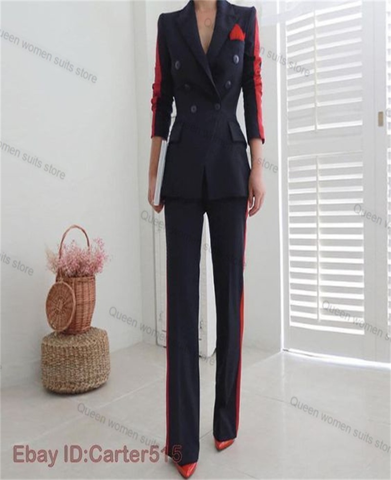 Red Black Autumn Women Suit Se - مراجعة Women Formal Wear With Black Blazer وسعره