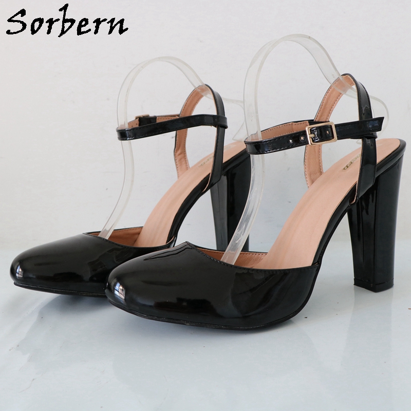 Sorbern Black Shiny Block High - مراجعة Pump Heel Block وسعره