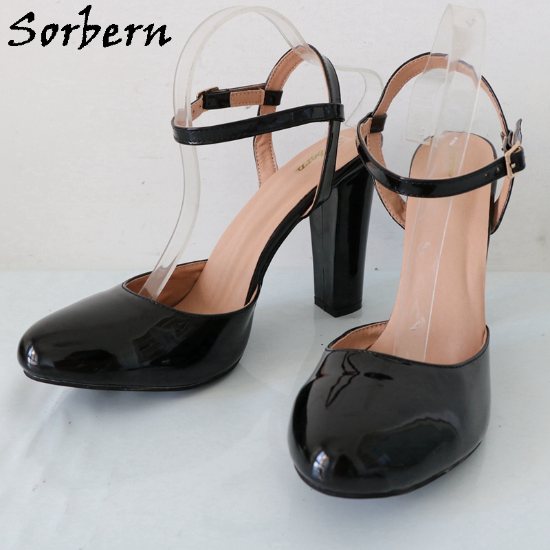 Sorbern Black Shiny Block High - مراجعة Pump Heel Block وسعره