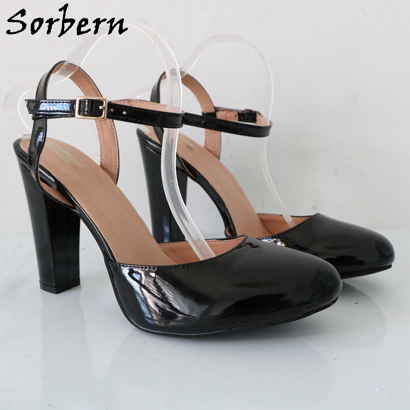 Sorbern Black Shiny Block High - مراجعة Pump Heel Block وسعره