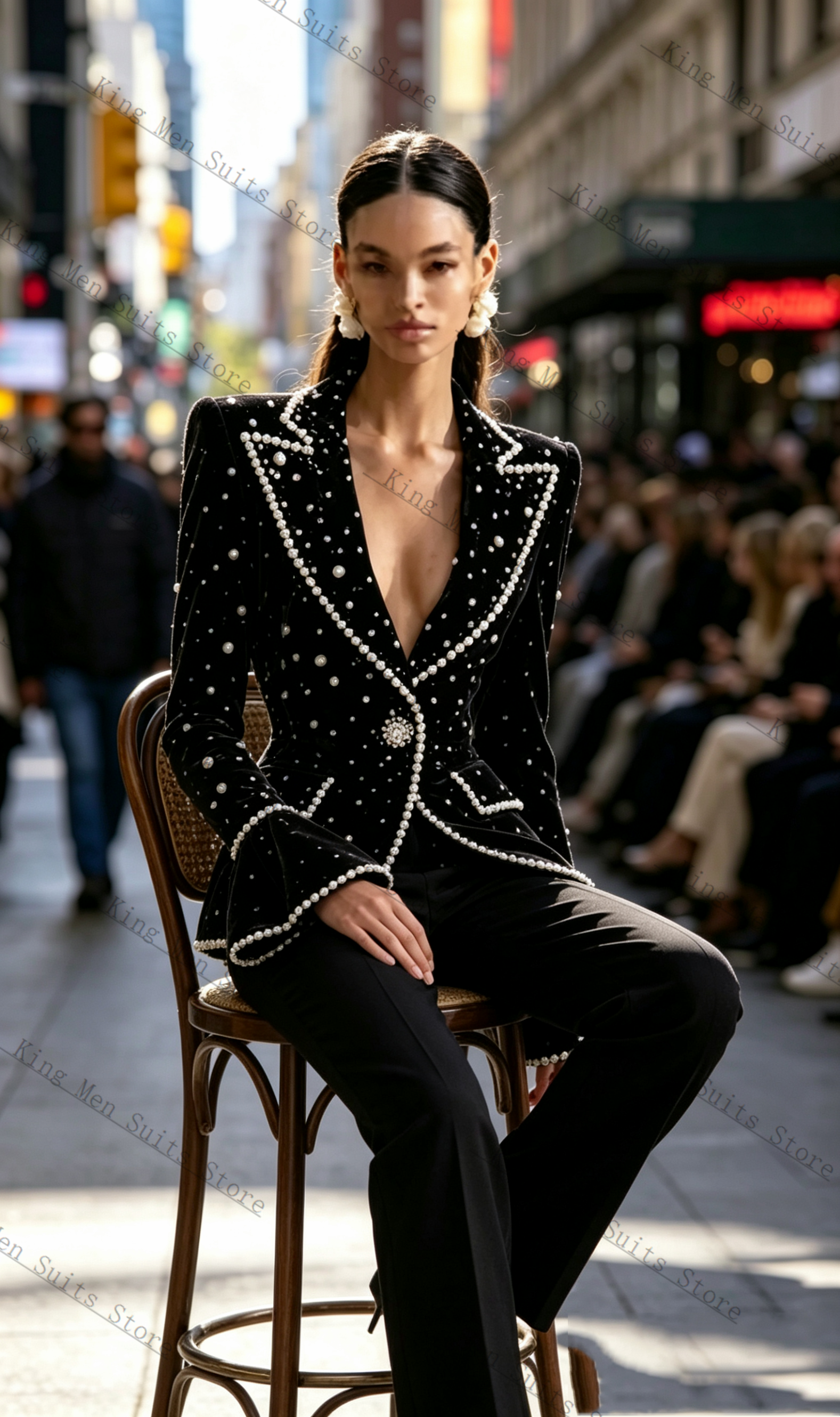 Pearls Black Formal Women Suit - مراجعة Women Formal Wear With Black Blazer وسعره