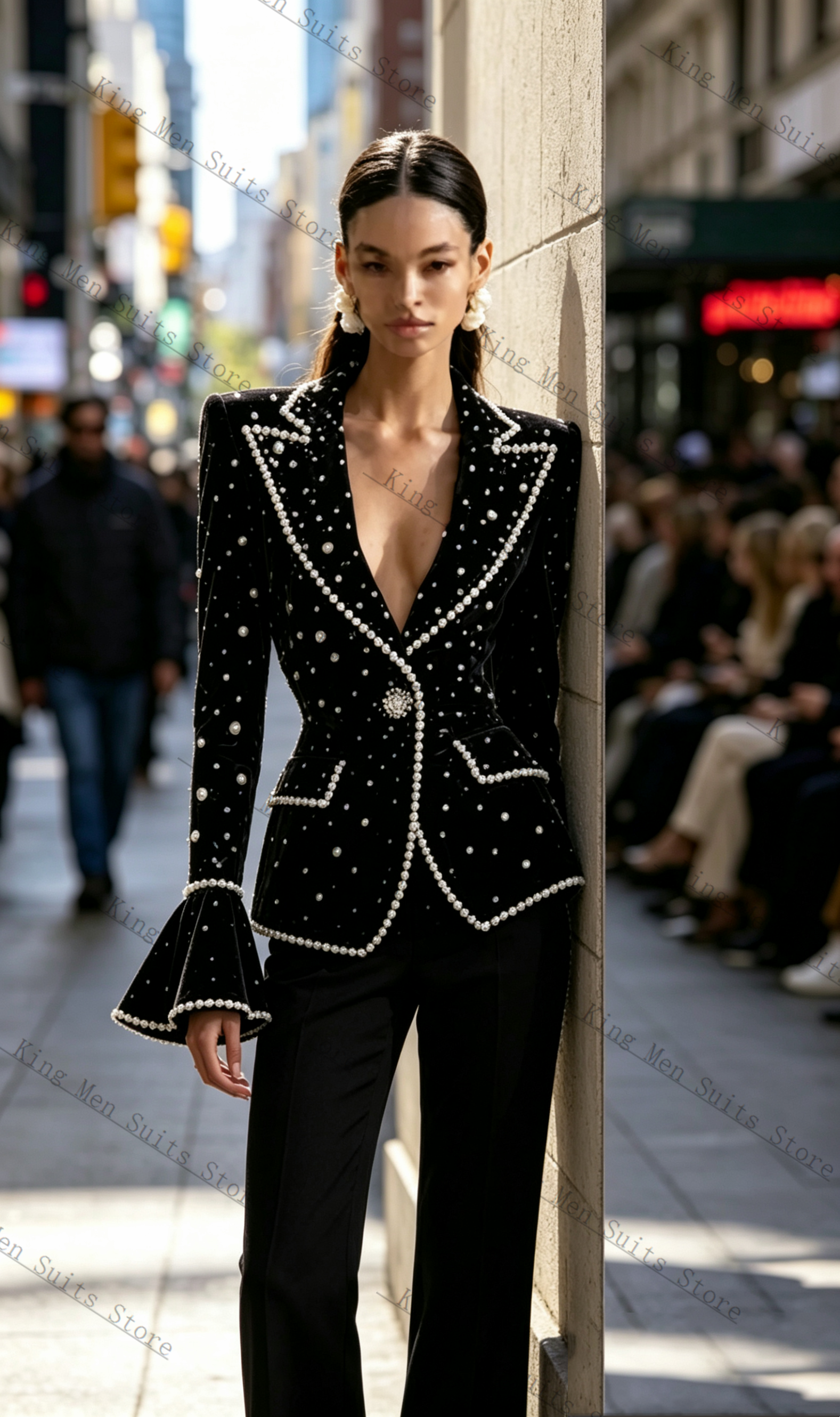 Pearls Black Formal Women Suit - مراجعة Women Formal Wear With Black Blazer وسعره