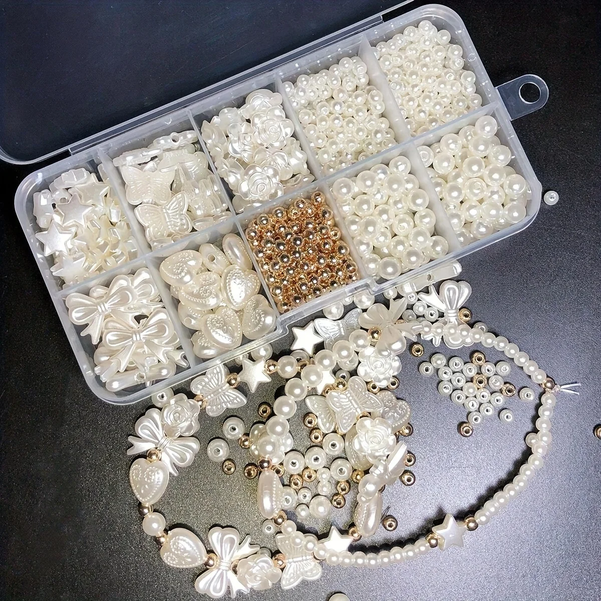 800Pcs White Mixed Polished Ac - مراجعة Pearl Necklace Set وسعره