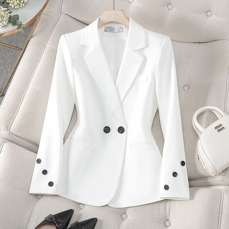 2025 New Spring Autumn White B - مراجعة Women Formal Wear With Black Blazer وسعره