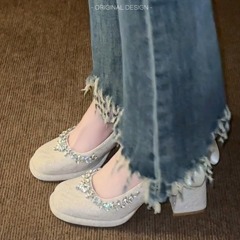 French Mary Jane Block Heel Pu - مراجعة Pump Heel Block وسعره
