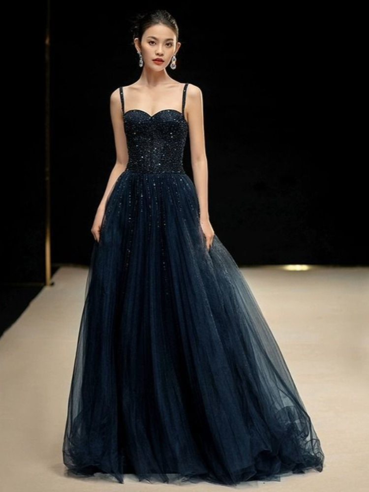 Elegant Princess Navy Blue Seq - مراجعة Women Formal Wear For Graduation وسعره