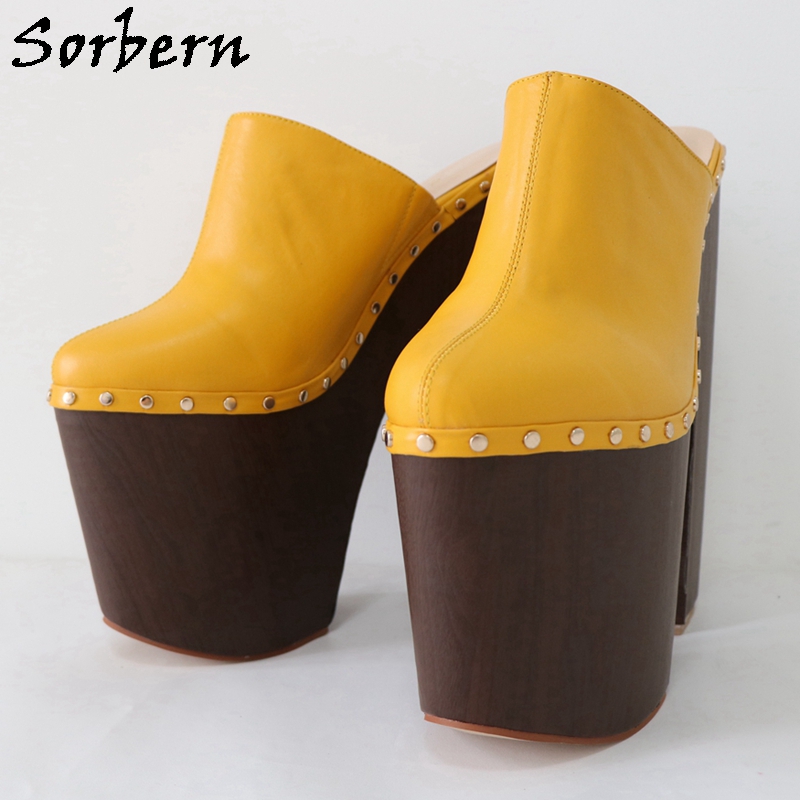 Sorbern Ginger Yellow Pump Sho - مراجعة Pump Heel Block وسعره