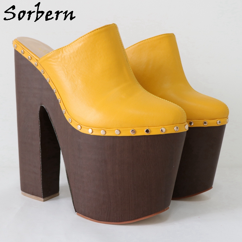 Sorbern Ginger Yellow Pump Sho - مراجعة Pump Heel Block وسعره