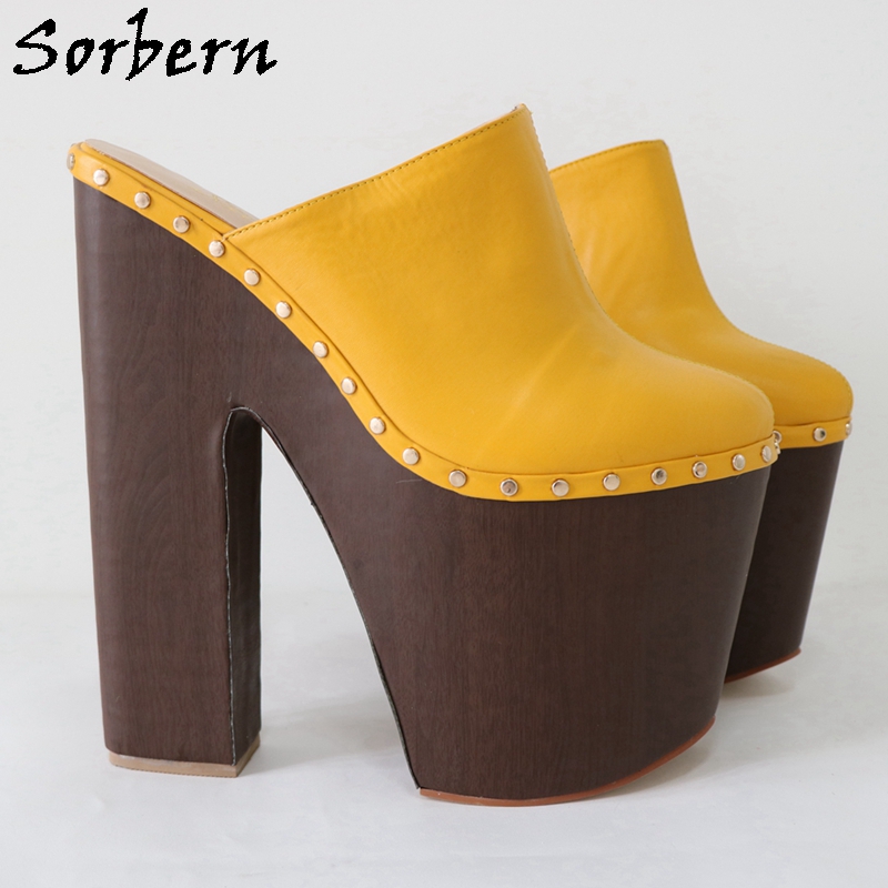 Sorbern Ginger Yellow Pump Sho - مراجعة Pump Heel Block وسعره
