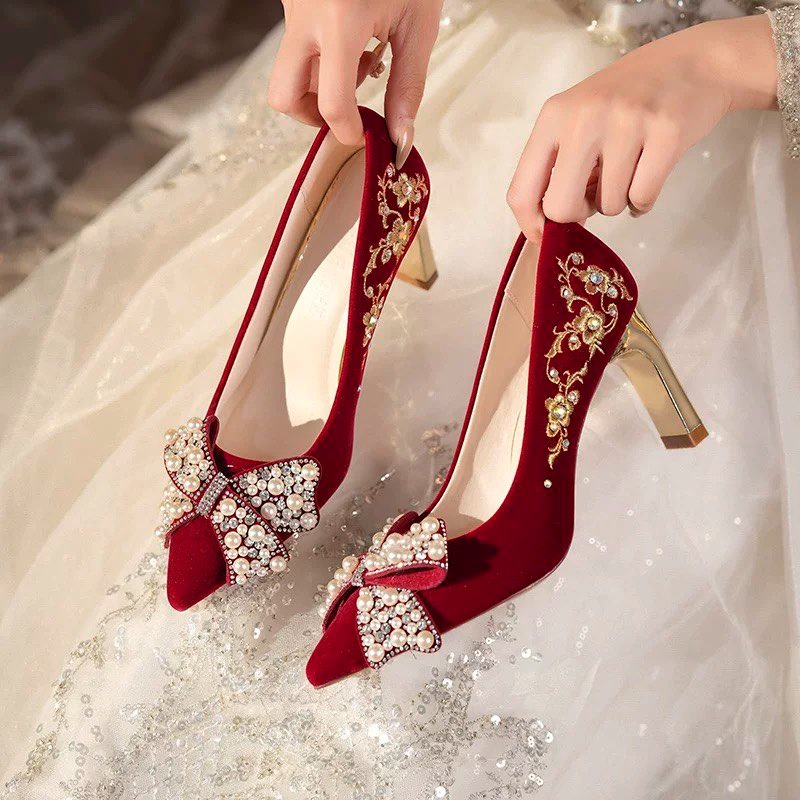 Embroidered Block Heel Single  - مراجعة Pump Heel Block وسعره