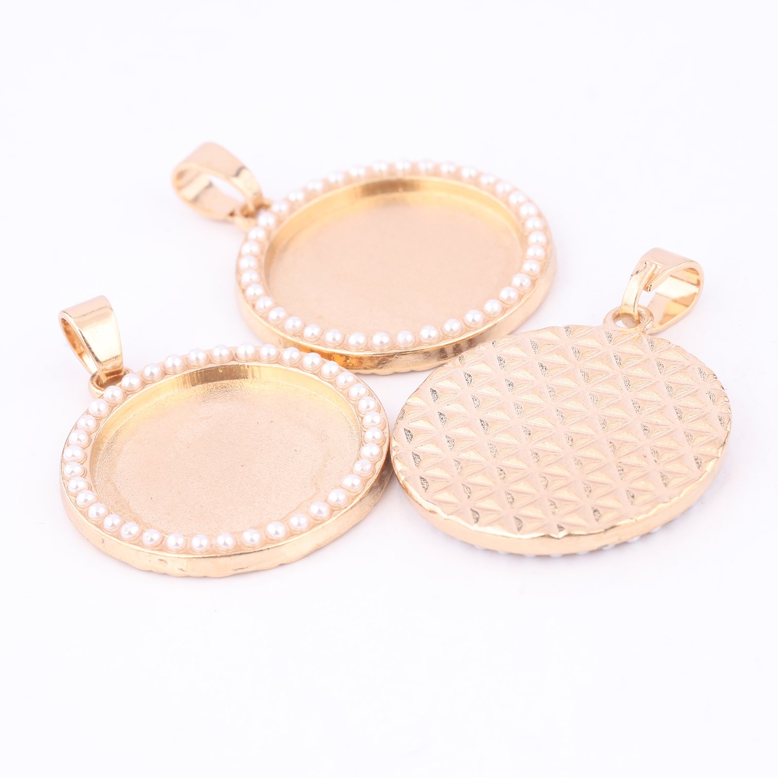 5pcs Kc Gold Pearl Cabochon Ba - مراجعة Pearl Necklace Set وسعره
