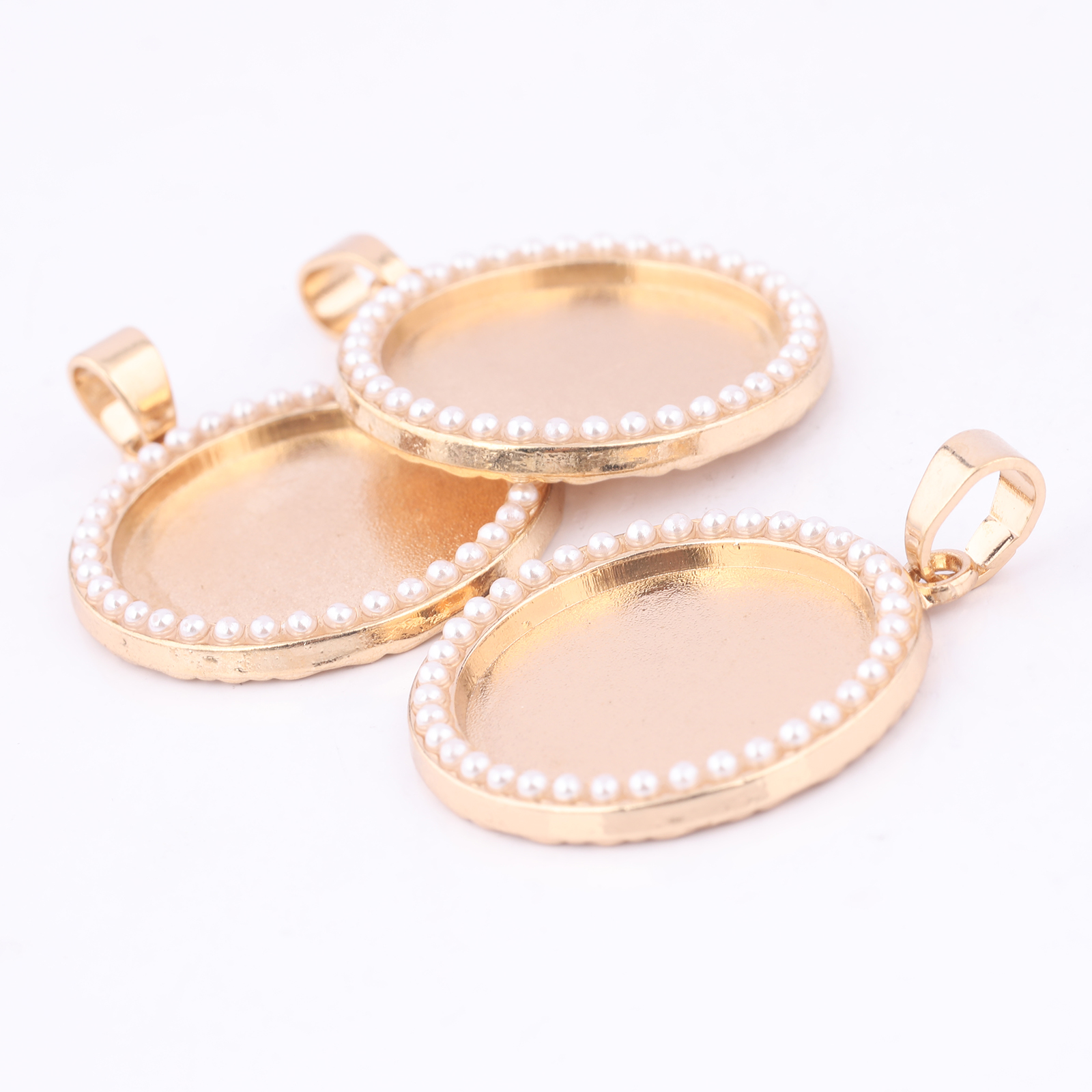 5pcs Kc Gold Pearl Cabochon Ba - مراجعة Pearl Necklace Set وسعره