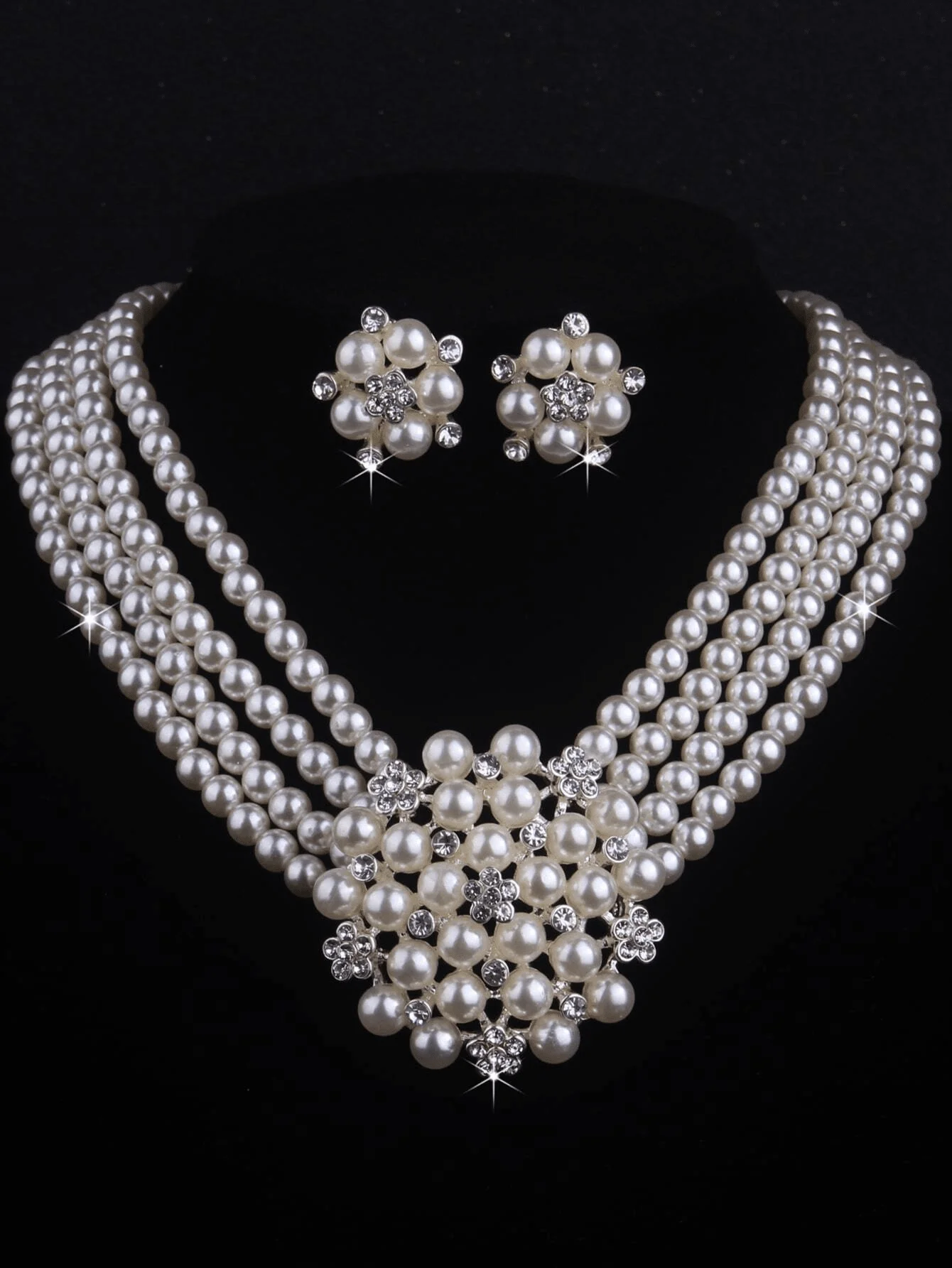 3 Pieces Faux Pearl Happiness  - مراجعة Pearl Necklace Set وسعره