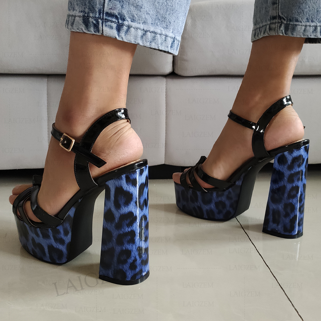 LAIGZEM Women Platform Sandals - مراجعة Pump Heel Block وسعره