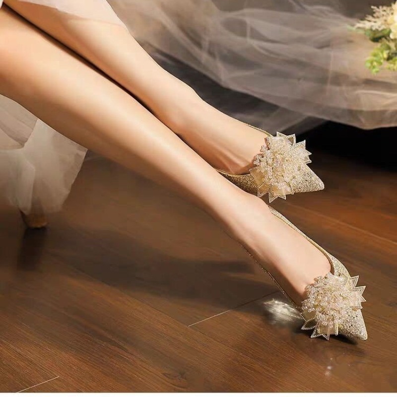 Rhinestone Flower Block Heel S - مراجعة Pump Heel Block وسعره