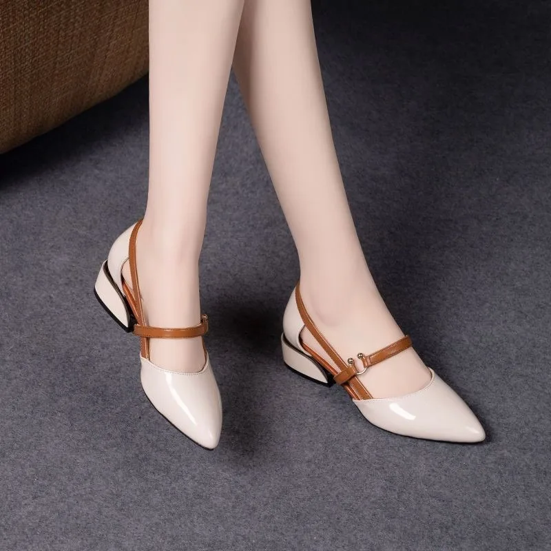 Women Two Tone Slingback Shoes - مراجعة Pump Heel Block وسعره