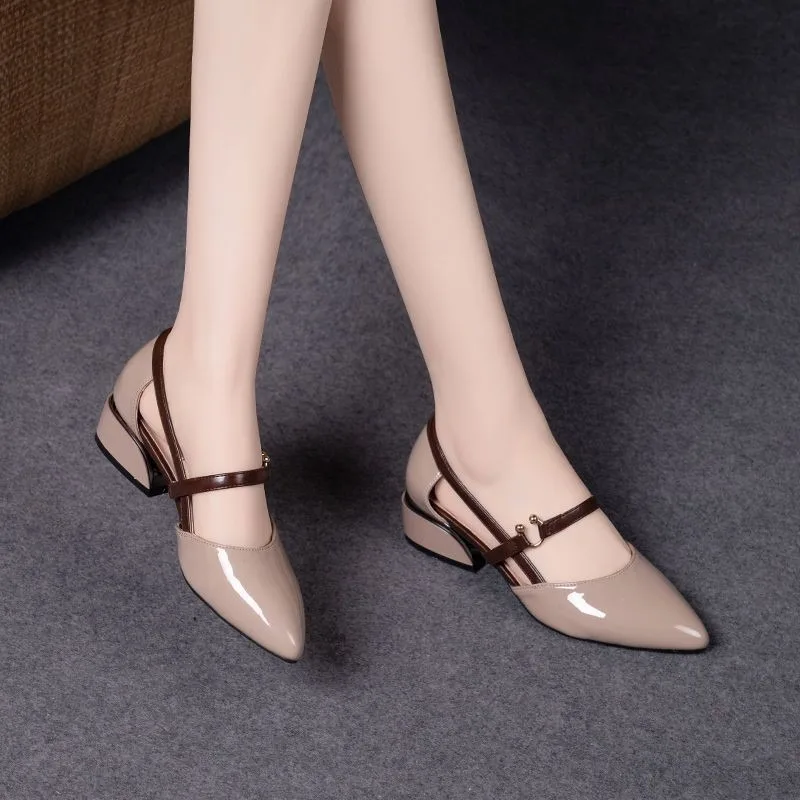Women Two Tone Slingback Shoes - مراجعة Pump Heel Block وسعره