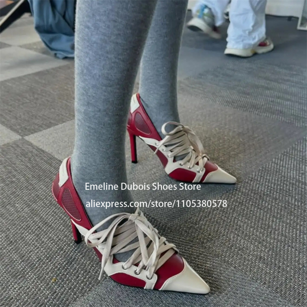Red Beige Color Block Sporty S - مراجعة Pump Heel Block وسعره