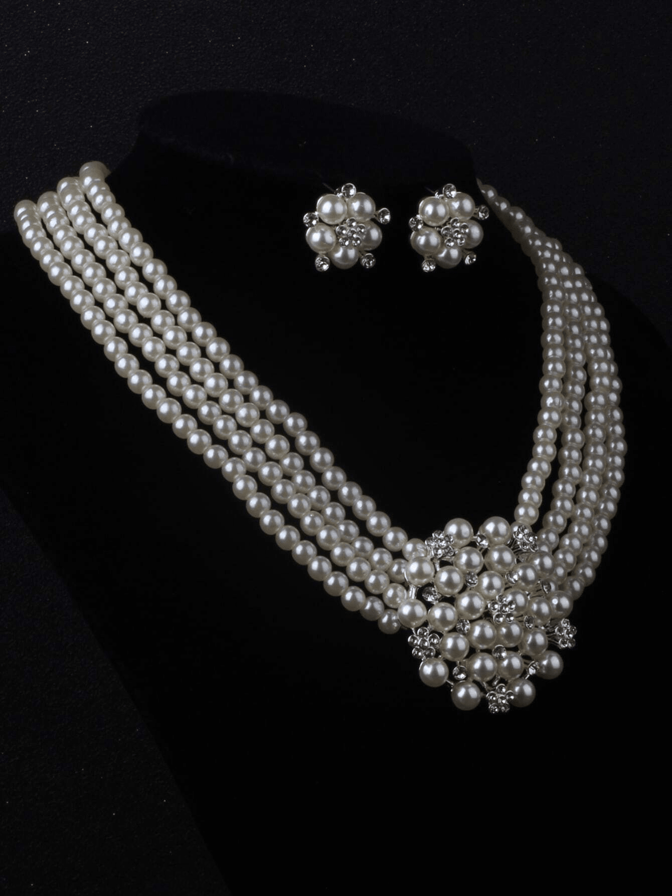 3 Pieces Faux Pearl Happiness  - مراجعة Pearl Necklace Set وسعره