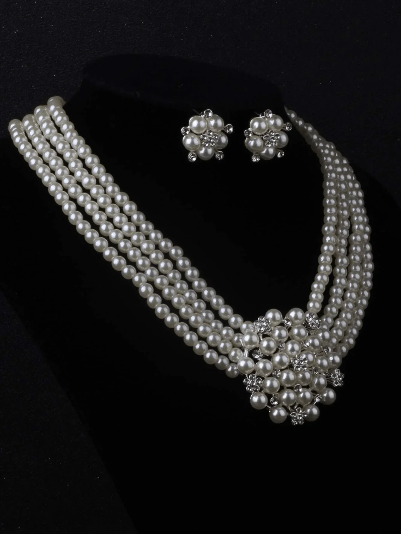 3 Pieces Faux Pearl Happiness  - مراجعة Pearl Necklace Set وسعره