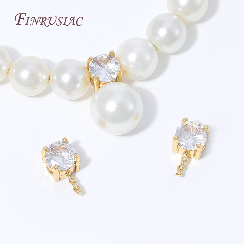 18K Gold Plated CZ Prong Set P - مراجعة Pearl Necklace Set وسعره